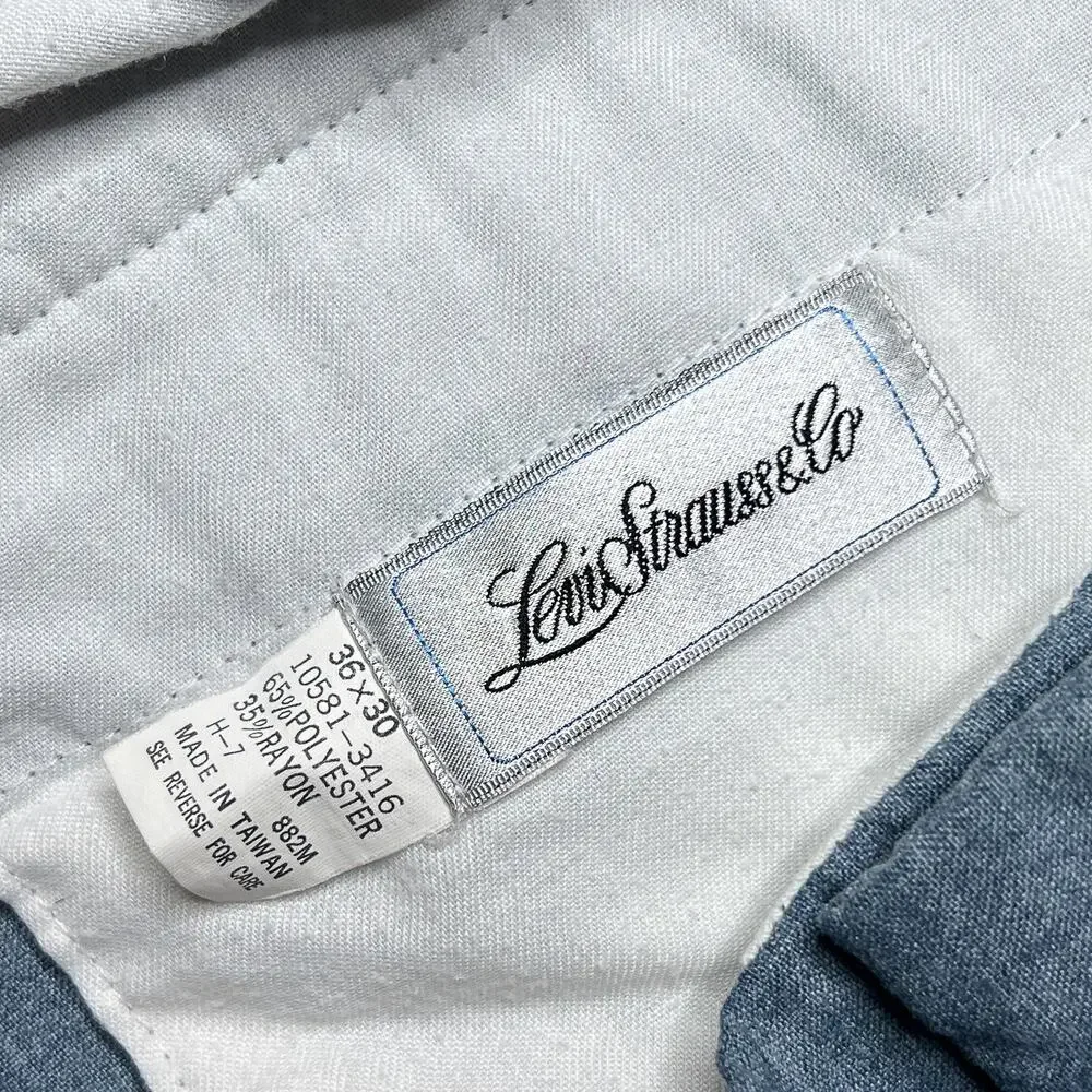 Vintage 80s Levi Strauss & Co. Trousers Pants Blue Straight Leg Retro Formal